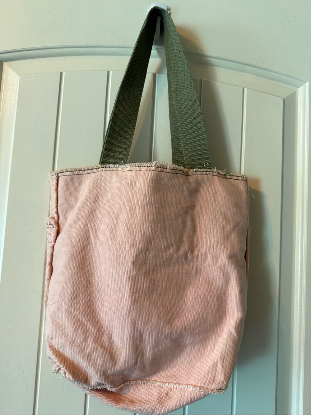 Life Is Good Pink Floral Canvas Tote with Green Handles 100% cotton - Picture 3 of 9